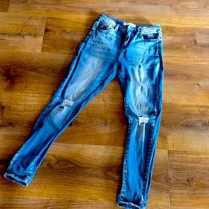 KanCan skinny jeans in medium distressed blue